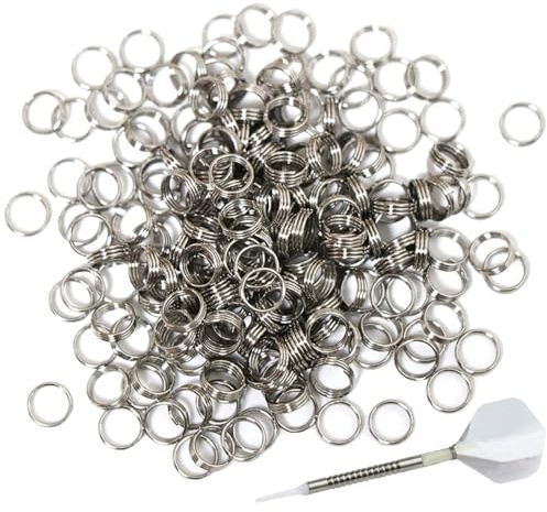 CyjYwp 50 Pcs Dart Flight Rings Stainless Steel Dart Shaft Rings Non-slip Darts O Rings Dart Accessories for Plastic Dart Nylon Shafts Stems