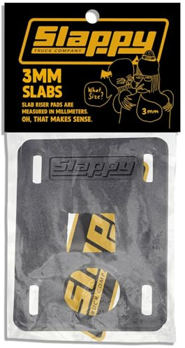 Slappy Skateboard Risers Slappy Slabs Black 3mm