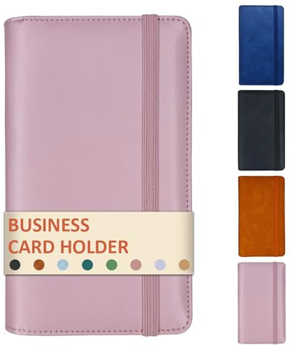 DONBAO Leather Professional Business Card Holder Book Organizer, 240 Card Slots Capacity Booklet, Premium PU Name Cards Storage Folder with Soft Cover, Credit Card Binder Holder for Men/Women, Light