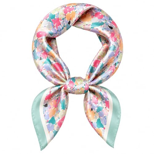 MAIRY Bandana Silk Scarf for Women UK Ladies Scarves Lightweight Fashion Neckerchief Headwear Sleeping Wraps Satin Square 70cm Hijab SF-M72