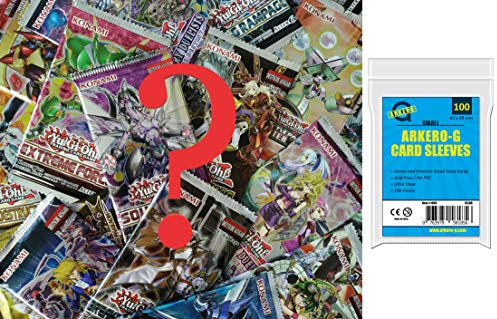 YuGiOh Booster Yu-Gi-O Karten Mystery Set: 10 zufällige Booster Packs Geschenkset Deutsch 100 Arkero-G YuGiOh Kartenhüllen