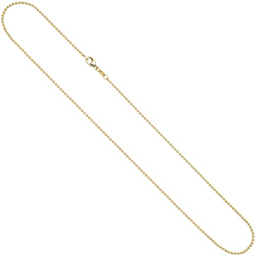 Jobo Damen Goldkette Kugel-Kette aus 14 Karat 585 Gold 1,5 mm 45 cm