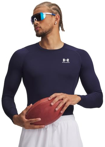 Under Armour Ua Hg Armour Comp Ls Maglietta a maniche lunghe, Midnight Navy, L Uomo