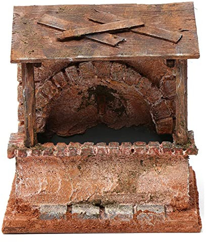 Holyart Fuente con cobertizo de Madera para bel?n 20x15x15 cm Estilo palestino