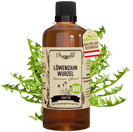 NEU! Auwald Löwenzahnwurzel Tropfen BIO – Hochwertiger Auszug, Extrakt, Essenz & Tinktur – 100% BIO Landwirtschaft, Frei von künstlichen Zusätzen und Farbstoffen, Hergestellt in Österreich – 100ml