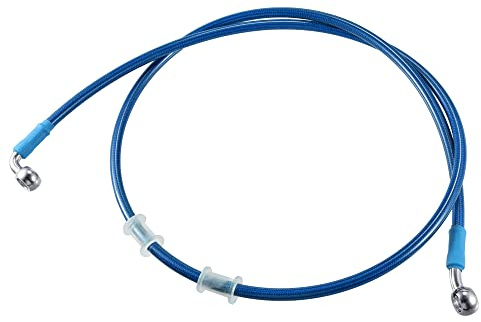 X AUTOHAUX AN3 M10 Coche Hidráulico Freno Línea Aceite Manguera Tubería Accesorio 28° 90° Azul 120cm