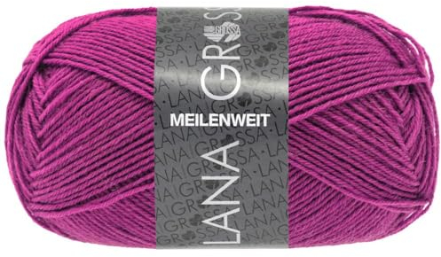 LANA GROSSA Meilenweit 50g | Sockenklassiker, waschmaschinenfest | Handstrickgarn aus 80% Schurwolle & 20% Polyamid | 50g Wolle zum Stricken & Häkeln | 210m Garn FB1412
