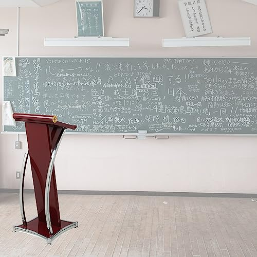 Rednerpult Lecterns Bodenstehende Kanzeln, Podio-Ständer Mit Schräger Tischplatte Und Edelstahlhalterung, Hostessen-Ständer/Eisen-Podium, Schwarz, Weiß, Rot, Höhe 118 Cm, Vortrag For Redner, Dirigent,
