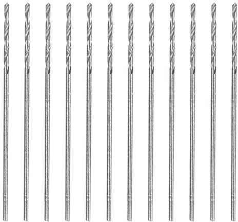 sourcing map 12pcs Micro Jobber Twist Drill Bits #75 0.5mm / 0.02 High Speed Steel HSS Mini Drilling Bit Tool for Stainless Steel Aluminum Wood Plastic