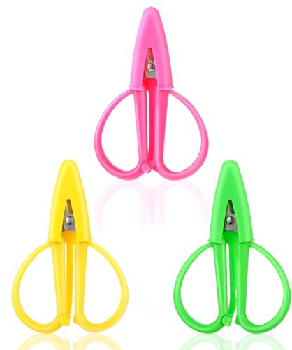 Scheren Kleine Set, 3 Stück Tragbare Edelstahl Schere Mini Schere Reise Stickereischere Bastelschere Erwachsene mit Schutzhülle zum Nähen Basteln Papierschneiden Sticken Reisen