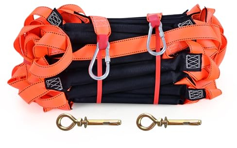 Meidansini Strickleiter, 10M Notfall Feuerleiter Training Soft Ladder, Flammensichere Seilzugleiter 2-3 Stockwerk Wiederverwendbares Fenster Balkon Baumhaus Sicherheits Rettungsleiter
