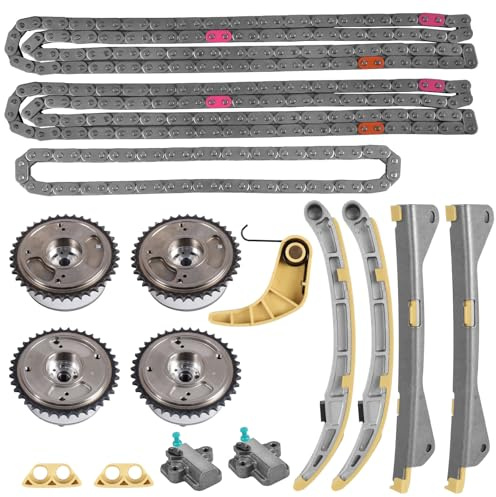 Timing Chain Kit for 2012-2022 Kia Sorento Sedona Stinger Telluride, for Hyundai Santa Fe Palisade Genesis, with VVT Gears Fits 3.3L 3.8L Engine - OE#24370-3CGA0/24321-3L100