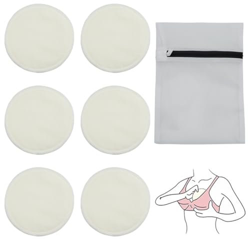 YAYNO 6 Stück Stilleinlagen Waschbare Stilleinlagen Saugfähig Nursing Pads Wolle Seide Stilleinlagen Waschbar Wiederverwendbare Brustpolster Wiederverwendbar Nursing Pads Mit WäSchenetze