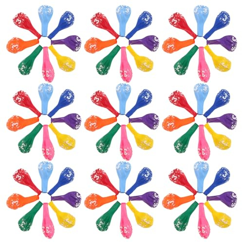 WHAMVOX 100pcs Birthday Balloons Latex Round Inflatable Party Balloons with Number Print for Boys Anniversary Wedding Shower Decorations