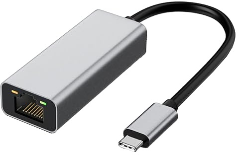 USB C to Ethernet Adapter, Type-C Thunderbolt to RJ45 Gigabit 1000 Mbps Ethernet Adapter Compatible for iPhone 15 Pro/Pro Max, MacBook Pro 2019/2018/2017, MacBook Air - IONZ