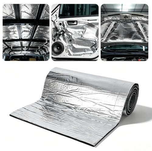Shyllin Alubutyl Phonique, Insonorisant Voiture, Isolant Auto 200x50cmx10mm | Antidröhn, Insonorisation Capot et Habitacle, Tapis Auto-adhésif, Isolation Thermique et Phonique Haute Performance