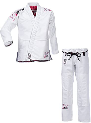 Ju-Sports Amazona BJJ-Gi EXTREME 2.0 White/pink Girl F3 I Erstklassiger Brazilian Jujutsu Anzug speziell für Kinder nach Vorgaben der JJIF I 100% Baumwolle