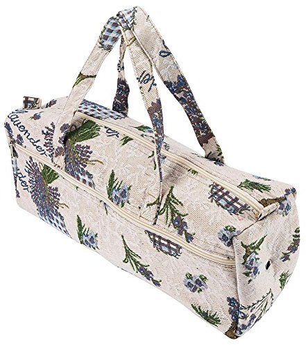 Large Fabric Knitting Needles Bag Yarn Storage Tote Organizer, Purple