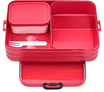 Mepal - Lunchbox Take A break large - Brotdose mit Fächern - Geeignet fur bis zu 8 butterbrote - Ideal für mealprep - 1500 ml - Nordic red