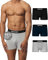Snocks Premium Boxershorts Herren aus weichem Lenzing Modal (3er Pack) - Ultraleichte atmungsaktive Boxershorts. Unterwäsche Männer ohne Kratzenden Etiketten - Gr.M - Farbe Mix(Schwarz/Grau/Navy)