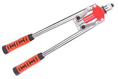 Tradineur - Remachadora sencilla de palanca, herramienta manual para remaches, mango de silicona, 42 x 12,5 x 2 cm, diseño aleatorio