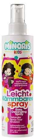 Minoris Kids Spraybalsam – Anti-Trassel, Fint & Känsligt Hår, Eko, Vegansk, Calendula & Panthenol, Mild Formula, Dermatologiskt Testad, Utan Sköljning, Daglig Användning – 200 ml