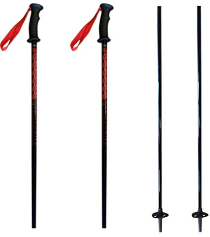 Symbolic K2 Composite Power Ski Poles Ski Skiing Pole with Tab Grip (40 or 100cm, Red-Black)