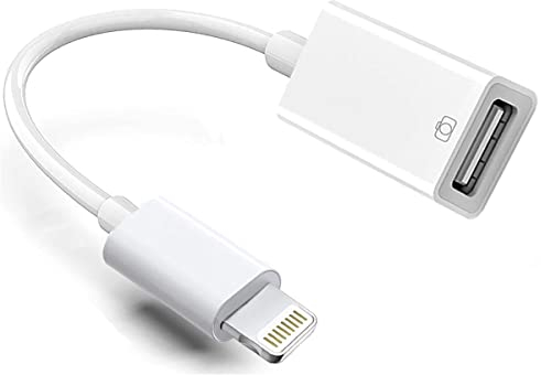 Adaptador Lightning a USB, Apple MFi certificado USB 3.0 OTG para iPhone 14 13 12 11 X XS XR 8 Plus, iPad para conectar unidad flash USB, lector de tarjetas, teclado, ratón, piano