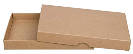 Natürlich verpacken Faltschachtel C6, 16,8 x 12 x 2 cm, Natur, Braun, Deckel, Kraftkarton - 10er Set