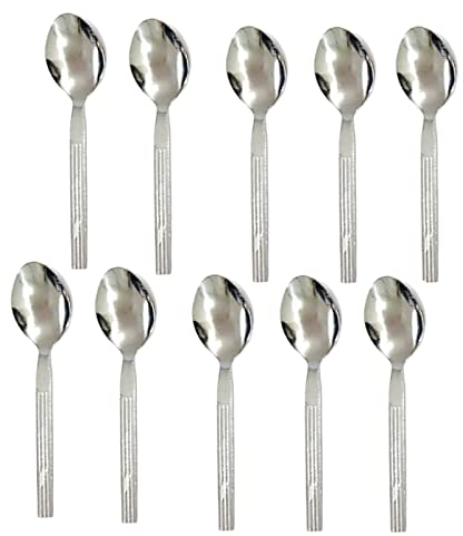 Buystarget 10x Tea Spoons Stainless Steel Everyday Teaspoon Set Coffee Drink Kitchen Home