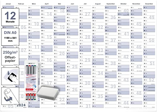 DIN B1 XL Wandkalender 2026 – großer Jahresplaner gefaltet 100x70 cm – Wandplaner Kalender Deutsch – mit Jahresübersicht, ideal als Wandposter für Büro, Schule & Terminplanung von Gigatime