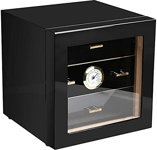 Humidor Zigarrenschrank mit Hygrometer und Luftbefeuchter, 3-lagige Schubladen, dezente Zigarrenkiste, dekorative Box - Stilvolle Aufbewahrung für Zigarren