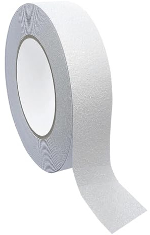 QitinDasen 10 M X 2.5 cm Transparent Halkskyddstejp, Självhäftande Halkfri Säkerhetstejp, för Inomhus och Utomhus (1 Rulle)