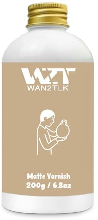 WAN2TLK 200ml Air Dry Clay Glaze, Clear Clay Glaze for Air Drying Clay, Varnish for Pottery and Acrylic Paint, Waterproof and Scratch Resistant, Design for Air Dry Clay (Matte Varnish)
