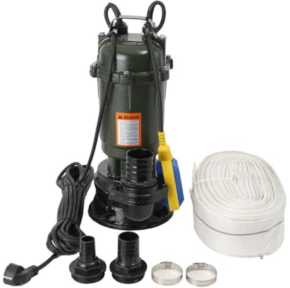 Lfhelper Tauchpumpe 500W Schmutzwasserpumpe 2 Röhtenbach 2850r/min Fördermenge Wasserpumpe Fäkalienpumpe inkl. 30 m Schlauch Pumpe