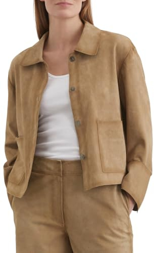 Marc OߴPolo Camisa Tipo Chaqueta Mujer Overshirt de Piel, Beige (Summer Sand), 46