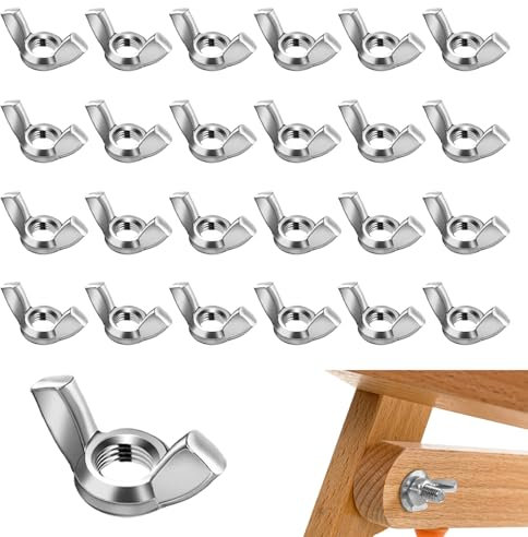 25 Stück Edelstahl Schmetterlingsmutter, Flügelmutter M8, Edelstahl 304 Flügelschrauben, für Heimwerker DIY Tools elektronische Geräte Hardware