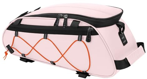 MOSISO Fahrradtasche mit 2 Abnehmbaren Fahrradkoffern,Wasserdicht Gepäckträger Fahrrad Kofferraum Kühlbox Ablagetasche Rücksitz Tasche,Gepäckträger Fahrrad Sattel Umhängetasche Radfahren, Rosa