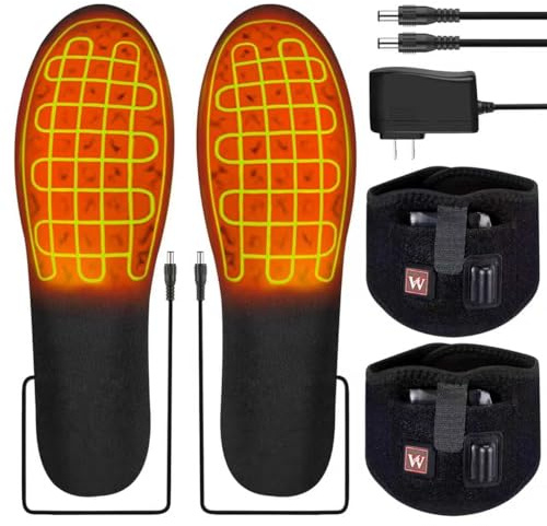 Heated Insoles with Removable 7.4V Battery Packs | Up to 12 Hours of Warmth | ETL-Certified Charger | Adjustable Temperature Foot Warmers for Men & Women