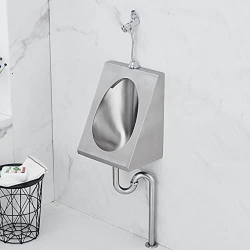 QUSYZD Wandhängendes Urinal, Urinal aus Edelstahl 304, gewerbliches Badezimmer-Toilettenurinal für den privaten Gebrauch, modernes, wandmontiertes, hocheffizientes Aus,Set 3