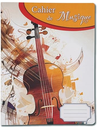 Générique Cahier de Musique – 50 Pages – Portées & Pages de Notes – Format 17x22 cm – Couverture Couleur Personnalisable – Idéal Élèves, Cours et Apprentissage (Violon)