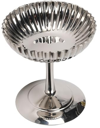 BRRNOO Rostfritt Stål Glasskopp, Bägare Designad Dessertskål för Puddingfrukt med Elegant Fot