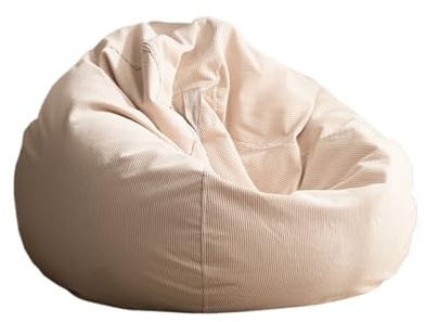 QWWQYDY sittsäck överdrag sittsäcksöverdrag 【ingen fyllning ingår! Fyllningsmaterial måste köpas separat!】(beige, D 70 cm emtpy Cover)