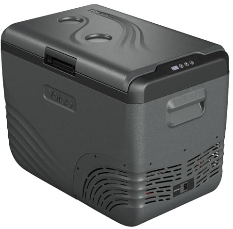 Yolco NX40 kolkompressor kylbox 37 l – -20 °C, dubbel zon, 12/24 V & 230 V, Bluetooth-app, bärbar kyl- och fryslåda för camping, Vanlife och resor