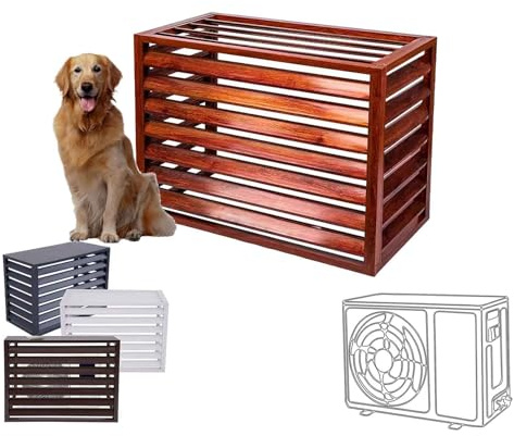 120 cm aluminiumlegering AC-skydd och 5 P blomhylla luckor – hållbar brusreducering och snyggt fasadskydd för luftkonditionering och värmepump tillbehör