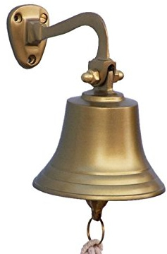 Antique Brass Finish Hanging Ship's Bell 6 - Nautical Bell - Made of Aluminum Nautical Decor Rustic Vintage Home Decor, Christmas Bells Gifts