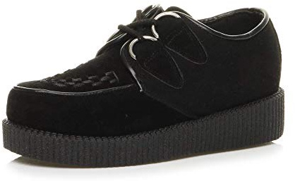 AJVANI Womens Ladies Flatform Wedge Rockabilly Goth Brothel Creepers Platform Shoes Size