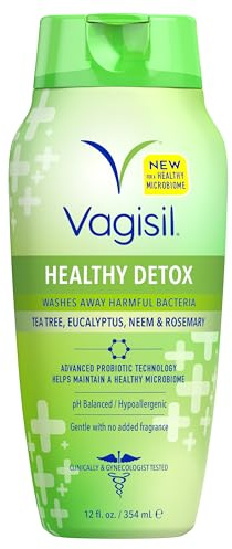Vagisil Feminine Wash for Intimate Area Hygiene, Healthy Detox, All Over Body Wash for Women, Gynecologist Tested, Hypoallergenic and pH Balanced, 12 Fl Oz (Pack of 1)