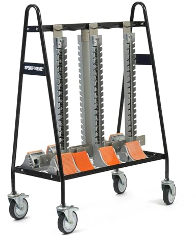 Sport-Thieme Transportwagen Super für Startblöcke | Transport bis 10 Startblöcke | Mit Ladefläche u. Rollen | Feststellvorrichtung | Stahl | Silber | Für Verein und Training