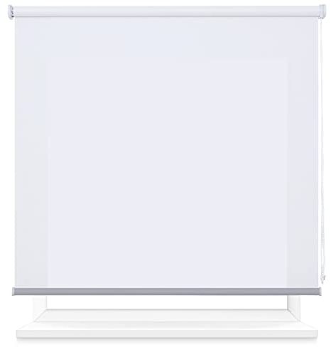 Estor Enrollable Translúcido 60 x 180cm (Ancho x Largo), Estor Semiopaco, Medida de la Tela 57 x 175cm (Blanco)